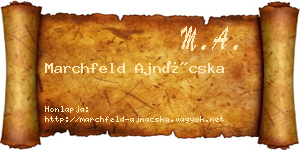 Marchfeld Ajnácska névjegykártya